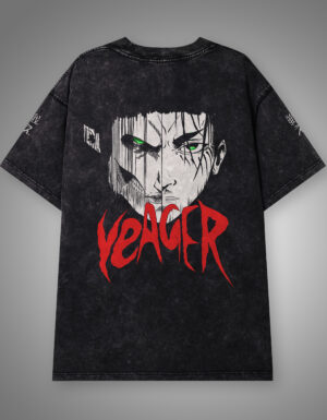 B Site Mockup Eren Yeager Acid Wash Oversized Tee