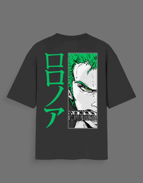 Back_2_c_2-4.jpg Train with Zoro – Oversized Anime Unisex T-Shirt | Roronoa Zoro | Otaku Street Wear