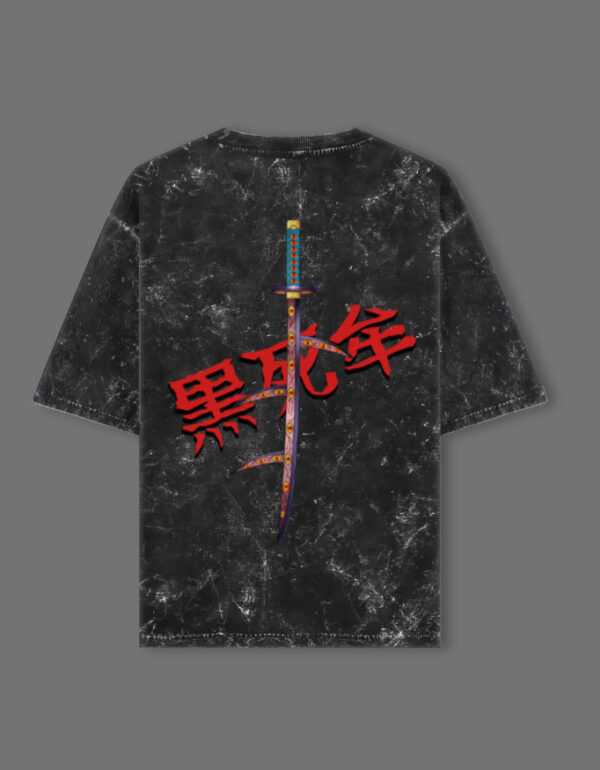 Upper Moon 1 Kokushibo – Unisex Acid Washed Oversized T-Shirt (Demon Slayer Inspired)