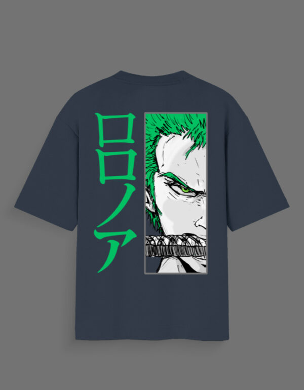 Back_2_c_3-5.jpg Train with Zoro – Oversized Anime Unisex T-Shirt | Roronoa Zoro | Otaku Street Wear