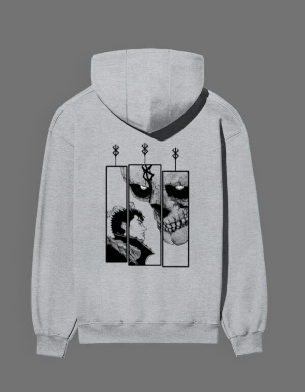 Unisex Berserk – Guts "Black Swordsman" Puff Print Hoodie | Anime Streetwear | Otaku wear