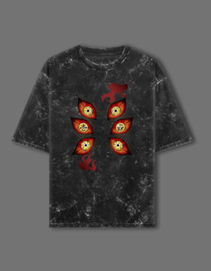 Upper Moon 1 Kokushibo – Unisex Acid Washed Oversized T-Shirt (Demon Slayer Inspired)