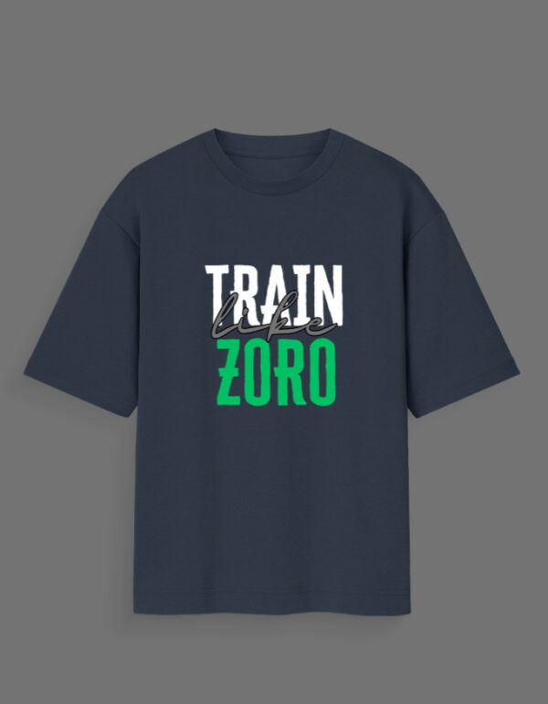 Front_1_c_3-7.jpg Train with Zoro – Oversized Anime Unisex T-Shirt | Roronoa Zoro | Otaku Street Wear