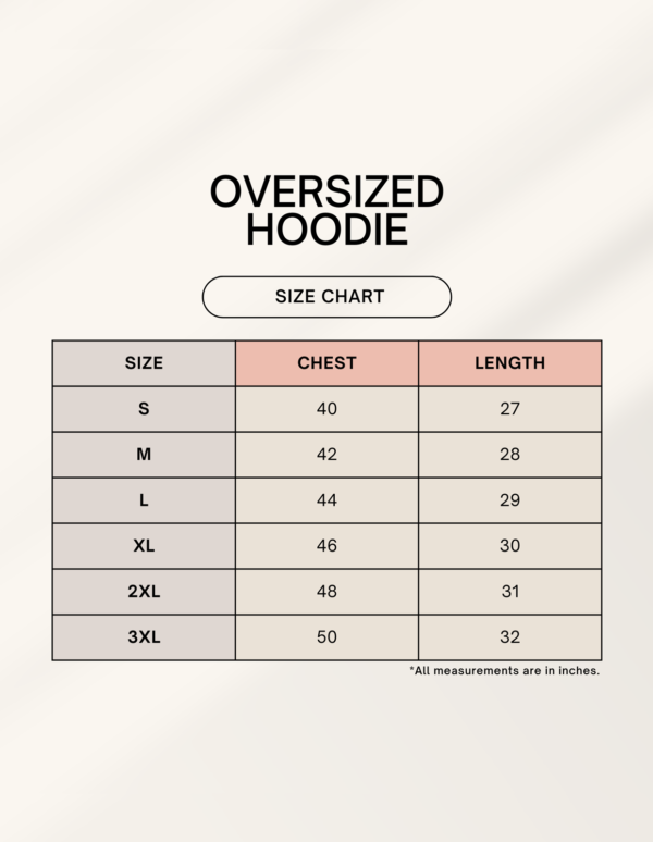 1745035246sizechart-2.png King Of Hell – Roronoa Zoro Oversized Hoodie